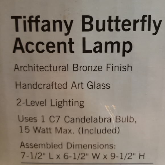 Tiffany butterfly accent lamp - Picture 3 of 5